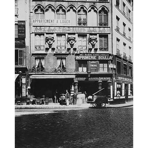 Paris, 1903 - House on the Place du Caire White Modern Wood Framed Art Print by Atget, Eugene