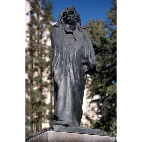 Monument to Honore de Balzac, 1897 White Modern Wood Framed Art Print by Rodin, Auguste