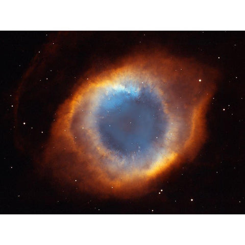 Helix Nebula - a Gaseous Envelope Expelled By a Dying Star Gold Ornate Wood Framed Art Print with Double Matting by NASA