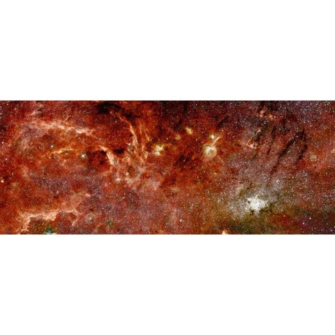 HST-Spitzer Composite of Galactic Center White Modern Wood Framed Art Print by NASA