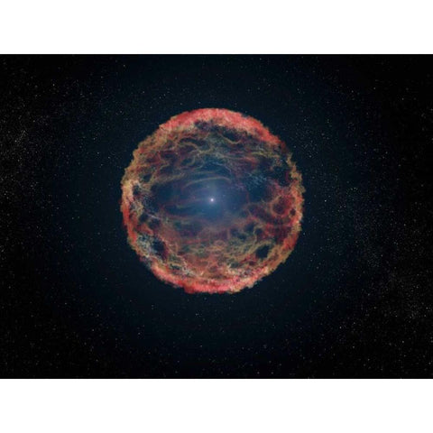 Artists Impression of Supernova 1993J Gold Ornate Wood Framed Art Print with Double Matting by NASA