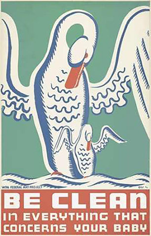 Be clean in everything that concerns your baby Black Ornate Wood Framed Art Print with Double Matting by Krause, Erik-Hans