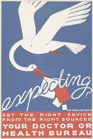 Expecting? Get the right advice White Modern Wood Framed Art Print with Double Matting by WPA