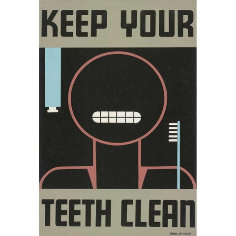 Keep your teeth clean Gold Ornate Wood Framed Art Print with Double Matting by WPA