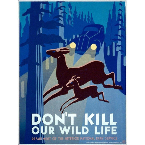 Dont kill our wild life Gold Ornate Wood Framed Art Print with Double Matting by WPA