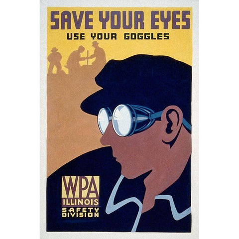 Save your eyes - use your goggles White Modern Wood Framed Art Print by WPA