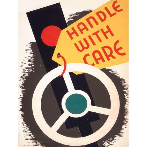 Handle with care White Modern Wood Framed Art Print by WPA