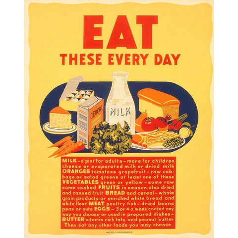 Eat these every day White Modern Wood Framed Art Print by WPA