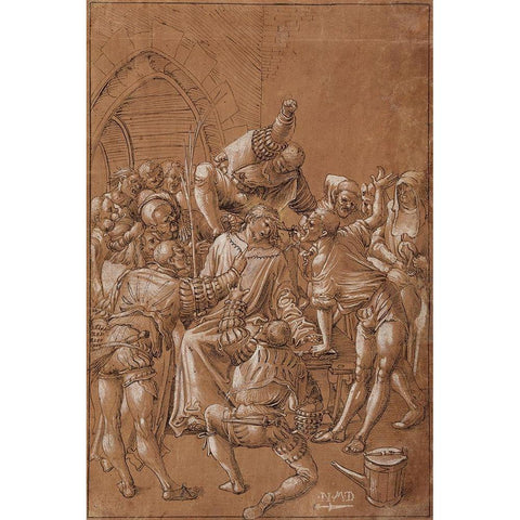 The Mocking of Christ Black Modern Wood Framed Art Print by Deutsch, Niklaus Manuel