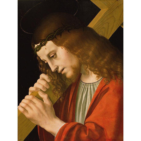 Christ Carrying the Cross Black Modern Wood Framed Art Print by dOggiono, Marco