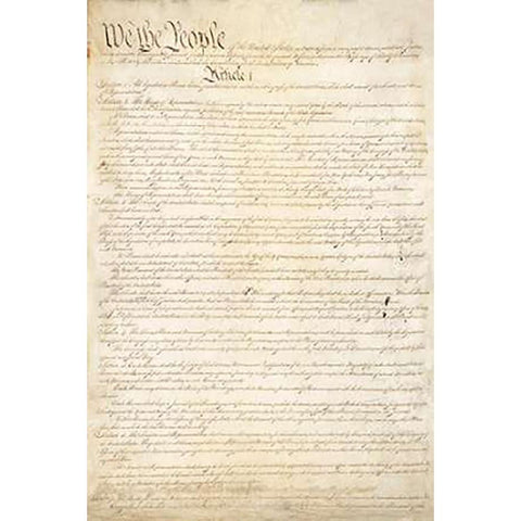 Constitution of the United States, 1787 White Modern Wood Framed Art Print by Convention, Constitutional