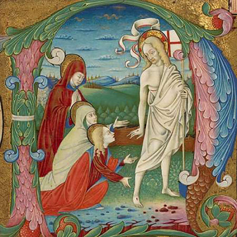 Cutting from an Antiphonal Gold Ornate Wood Framed Art Print with Double Matting by Da Gallarate, Bartolomeo Rigossi