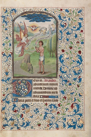 A Man Praying to the Holy Spirit White Modern Wood Framed Art Print with Double Matting by Vrelant, Willem