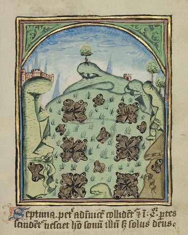 The Seventh Sign before the Day of Judgement White Modern Wood Framed Art Print with Double Matting by Illuminator, Unknown 12th Century English