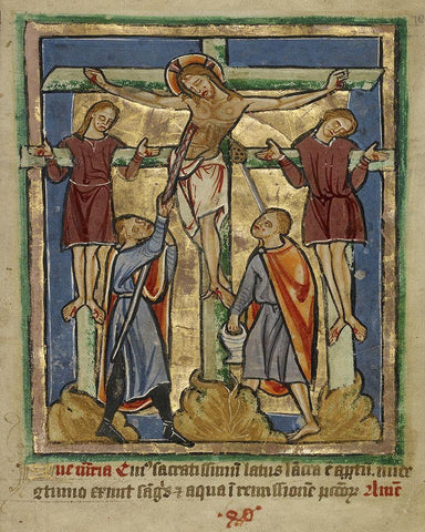 Decorated Text Page White Modern Wood Framed Art Print with Double Matting by Illuminator, Unknown 12th Century English