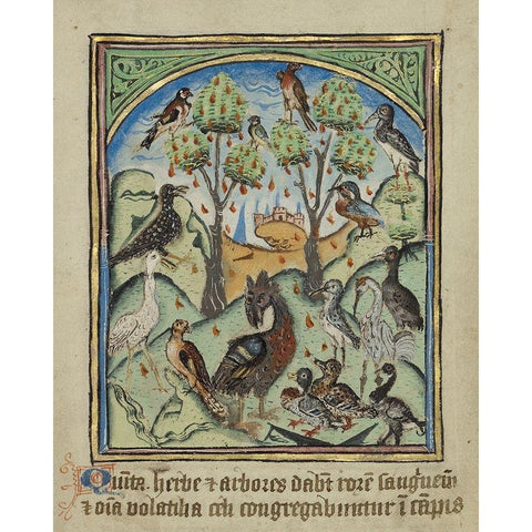 The Fifth Sign before the Day of Judgement Black Modern Wood Framed Art Print by Illuminator, Unknown 12th Century English