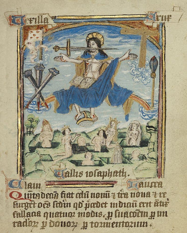 The Fifteenth and Final Sign before the Day of Judgement White Modern Wood Framed Art Print with Double Matting by Illuminator, Unknown 12th Century English