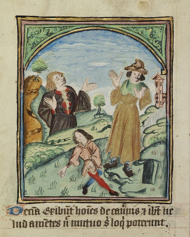 The Tenth Sign before the Day of Judgement White Modern Wood Framed Art Print with Double Matting by Illuminator, Unknown 12th Century English