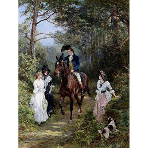 The Meeting in the Forest, 1903 Black Modern Wood Framed Art Print with Double Matting by Hardy, Heywood