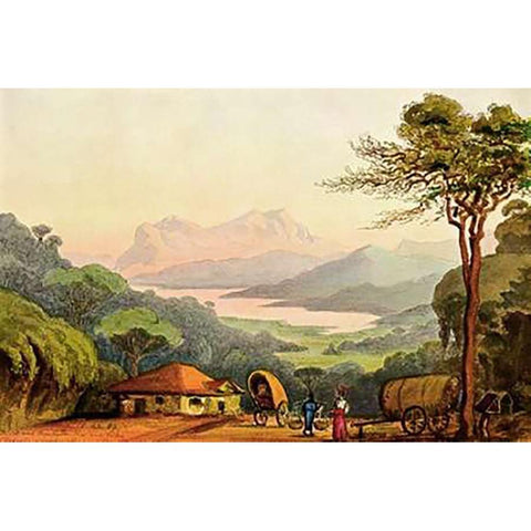 Nurellia-See Vom Rambodde-PaÃŸ, Ceylon White Modern Wood Framed Art Print by Haeckel, Ernst