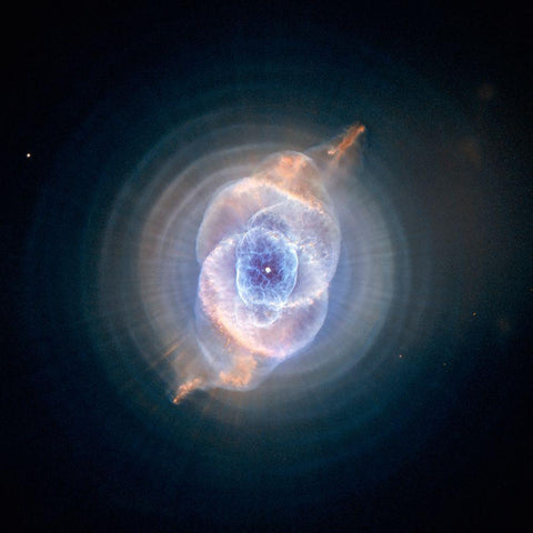 Cats Eye Nebula, NGC 6543, May 4 2002 White Modern Wood Framed Art Print by NASA