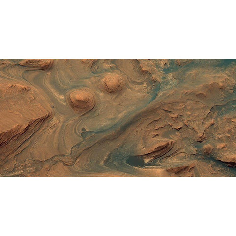 Mars HiRISE - Martian Surface Detail, April 22, 2015 White Modern Wood Framed Art Print by NASA