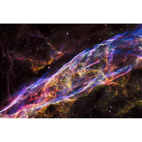 Veil Nebula - NGC 6960 - Cygnus Loop Black Modern Wood Framed Art Print with Double Matting by NASA