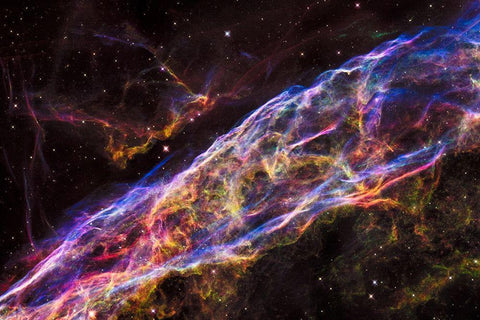 Veil Nebula - NGC 6960 - Cygnus Loop White Modern Wood Framed Art Print with Double Matting by NASA