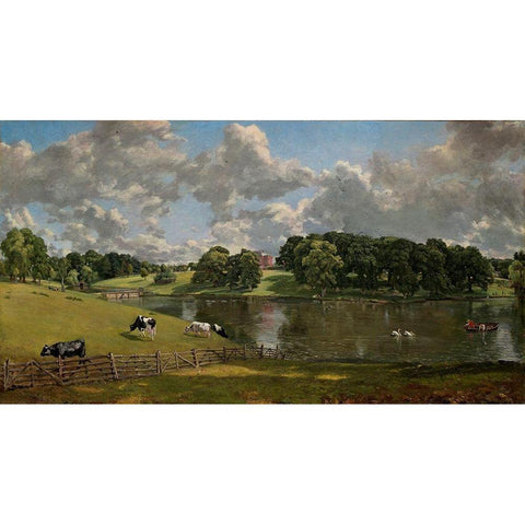 Wivenhoe Park, Essex, 1816 Black Modern Wood Framed Art Print with Double Matting by Constable, John