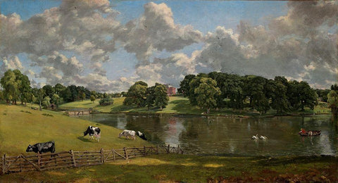 Wivenhoe Park, Essex, 1816 Black Ornate Wood Framed Art Print with Double Matting by Constable, John