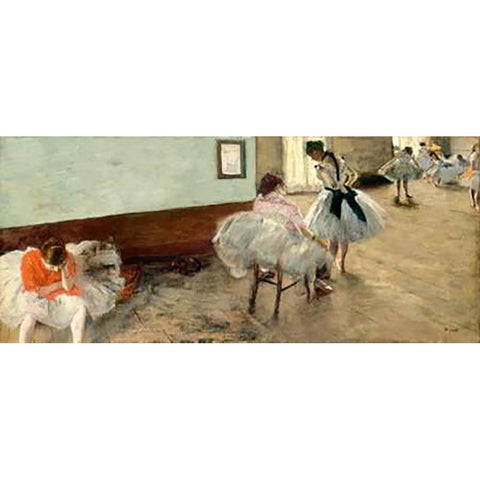 The Dance Lesson, c. 1879 Black Modern Wood Framed Art Print with Double Matting by Degas, Edgar