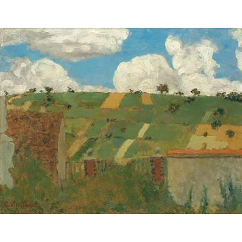 Landscape of the Ile-de-France, 1894 Gold Ornate Wood Framed Art Print with Double Matting by Vuillard, Edouard