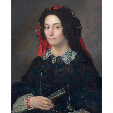 Marie Josphine Jacoba van Marcke de Lummen Black Modern Wood Framed Art Print by Alma-Tadema, Sir Lawrence