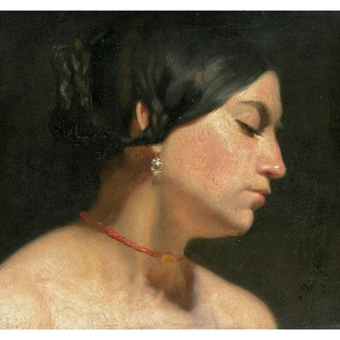 Maria Magdalena, 1854 Black Modern Wood Framed Art Print by Alma-Tadema, Sir Lawrence