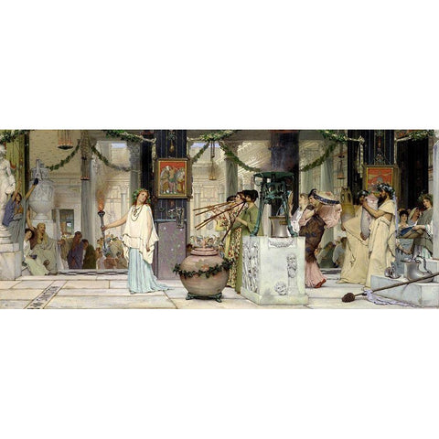 The Vintage Festival, 1871 Black Modern Wood Framed Art Print by Alma-Tadema, Sir Lawrence