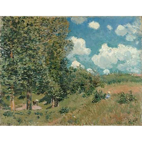 The Road from Versailles to Saint-Germain Gold Ornate Wood Framed Art Print with Double Matting by Sisley, Alfred