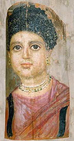 Mummy Portrait Black Ornate Wood Framed Art Print with Double Matting by Malibu Painter