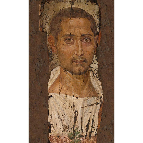 Mummy Portrait of a Bearded Man Black Modern Wood Framed Art Print with Double Matting by Artisan, Unknown 3rd Century Romano-Egyptian