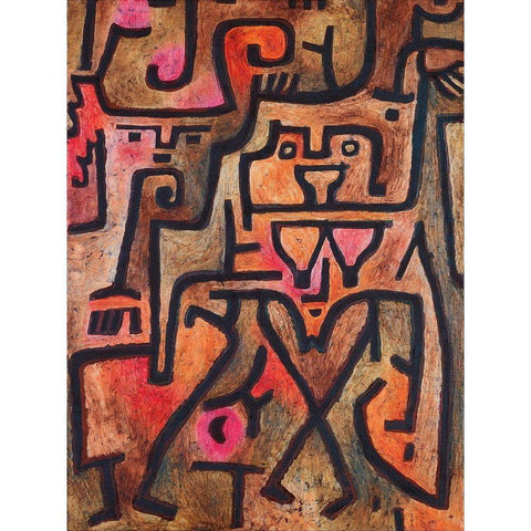 Forest Witches, 1938 Black Modern Wood Framed Art Print with Double Matting by Klee, Paul