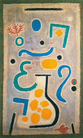 The Vase, 1938 Black Ornate Wood Framed Art Print with Double Matting by Klee, Paul