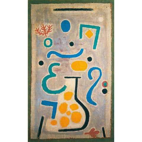 The Vase, 1938 White Modern Wood Framed Art Print by Klee, Paul