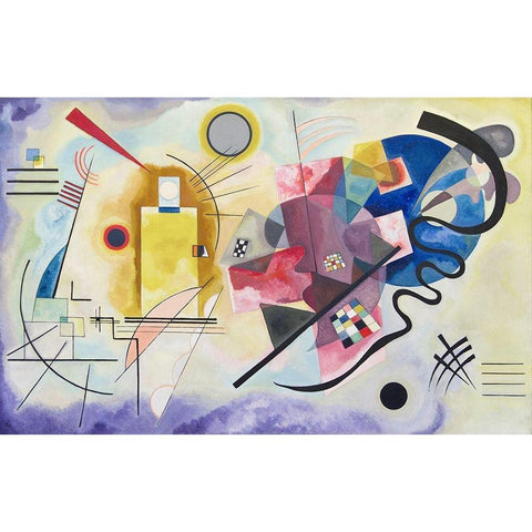 Yellow-Red-Blue, 1925 Black Modern Wood Framed Art Print with Double Matting by Kandinsky, Wassily