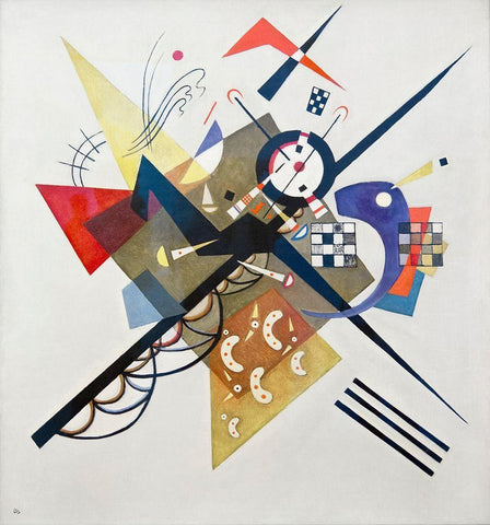 On White II, 1923 Black Ornate Wood Framed Art Print with Double Matting by Kandinsky, Wassily