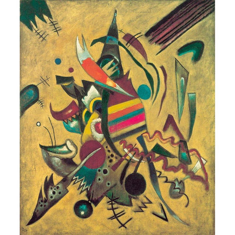 Points, 1920 White Modern Wood Framed Art Print by Kandinsky, Wassily