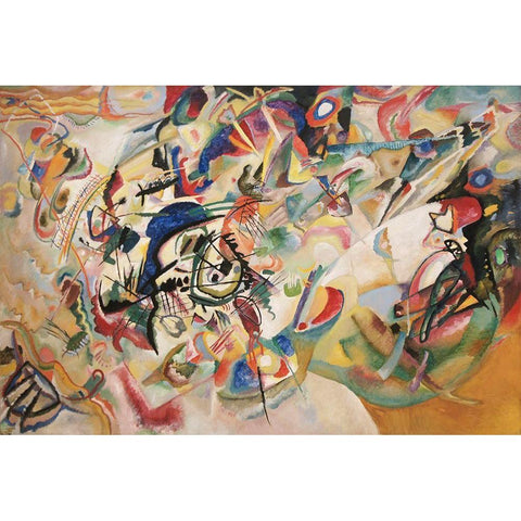 Composition VII, 1913 Gold Ornate Wood Framed Art Print with Double Matting by Kandinsky, Wassily