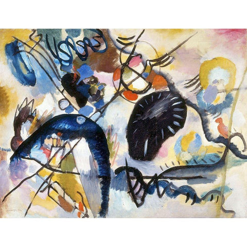 Black Spot 1, 1912 Black Modern Wood Framed Art Print with Double Matting by Kandinsky, Wassily