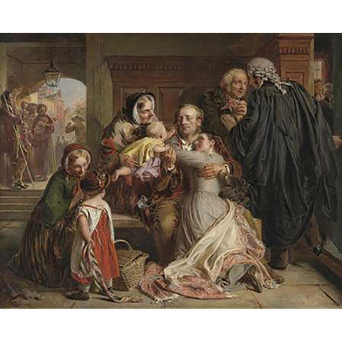 Not Guilty Gold Ornate Wood Framed Art Print with Double Matting by Solomon, Abraham