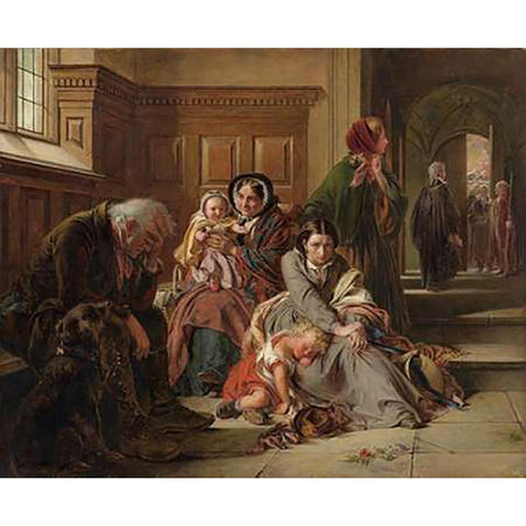 Waiting for the Verdict White Modern Wood Framed Art Print by Solomon, Abraham