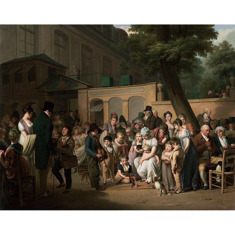 Entrance to the Jardin Turc White Modern Wood Framed Art Print by Boilly, Louis Leopold