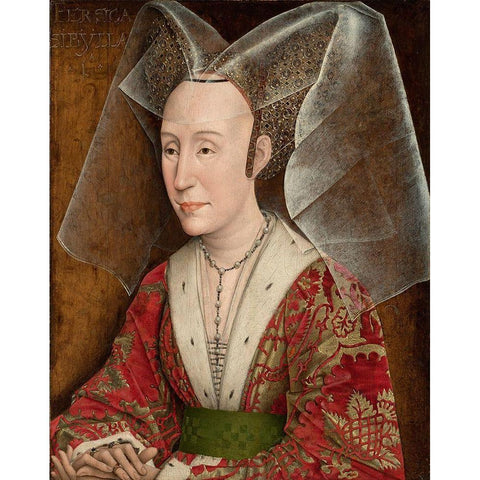 Portrait of Isabella of Portugal White Modern Wood Framed Art Print by Van der Weyden, Rogier
